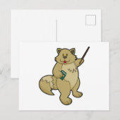 本を持ち、ポインターを使う犬の先生 ポストカード (正面/裏面)