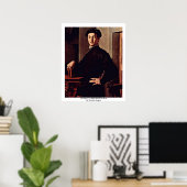 本を持った若者のポートレート ポスター (ホームオフィス)