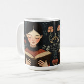 本を持った静かな瞬間 コーヒーマグカップ (正面左)