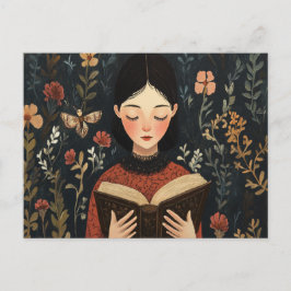 本を持った静かな瞬間 ポストカード