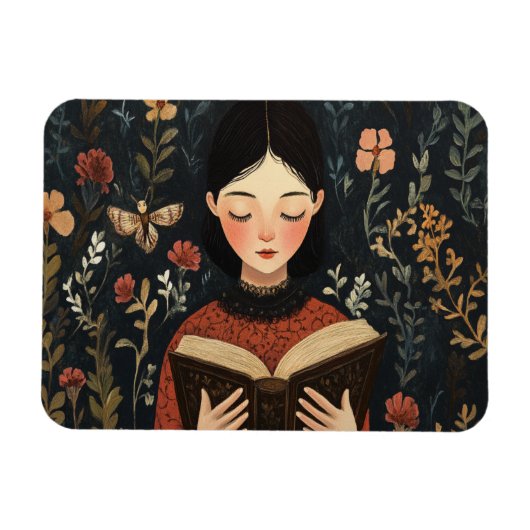 本を持った静かな瞬間 マグネット (横)