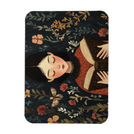 本を持った静かな瞬間 マグネット