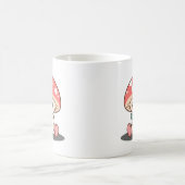 本を持っているシャイなキノコ コーヒーマグカップ (中央)