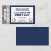 本を持ってきてカード、スポーツチケット、ベビーシャワー エンクロージャーカード (正面/裏面)