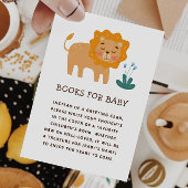 本を持ってベビー。かわいい動物園のサファリライオン動物 エンクロージャーカード