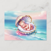 本を持ってベビー |女の子の赤ちゃんシャワー エンクロージャーカード (裏面)