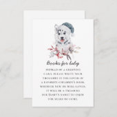 本を持ってベビー。水彩冬の動物 エンクロージャーカード (正面/裏面)