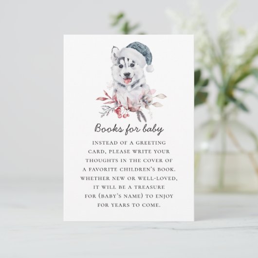 本を持ってベビー。水彩冬の動物 エンクロージャーカード (スタンド正面)