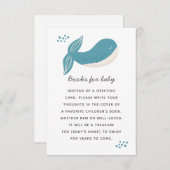 本を持ってベビー。航海のかわいいクジラ エンクロージャーカード (正面/裏面)