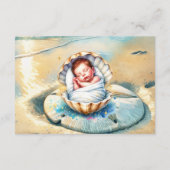 本を持ってベビー |赤ちゃんシャワー エンクロージャーカード (裏面)