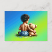 本を持ってベビー |赤ちゃんシャワー エンクロージャーカード (裏面)