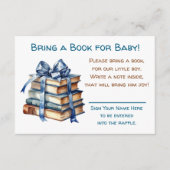 本を持ってベビー |赤ちゃんシャワー エンクロージャーカード (正面)