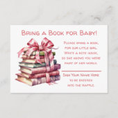 本を持ってベビー |赤ちゃんシャワー エンクロージャーカード (正面)