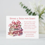 本を持ってベビー |赤ちゃんシャワー エンクロージャーカード (スタンド正面)
