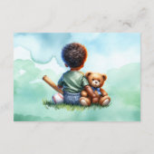 本を持ってベビー |赤ちゃんシャワー エンクロージャーカード (裏面)