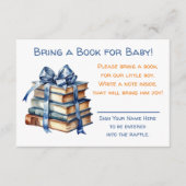 本を持ってベビー |赤ちゃんシャワー エンクロージャーカード (正面)