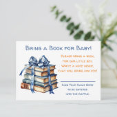 本を持ってベビー |赤ちゃんシャワー エンクロージャーカード (スタンド正面)