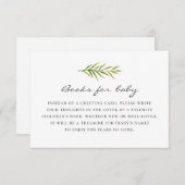 本を持って来てベビーを頼む。緑シンプル色 エンクロージャーカード (正面/裏面)