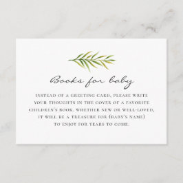 本を持って来てベビーを頼む。緑シンプル色 エンクロージャーカード