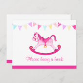 本を持って来る – 女の子のシャワーピンクの葉書 インビテーションポストカード (正面/裏面)