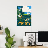 本を持って行くヴィンテージキャンプのポスター ポスター (ホームオフィス)