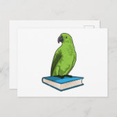 本を持つインコ ポストカード (正面/裏面)