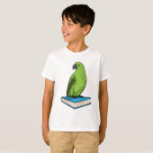 本を持つオウム Tシャツ (正面フル)