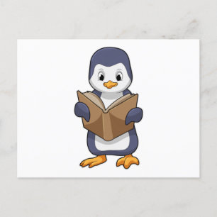 本を持つオタクとしてのペンギン ポストカード