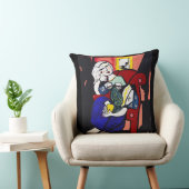 本を持つノラの女の子によるピカソ クッション (椅子)