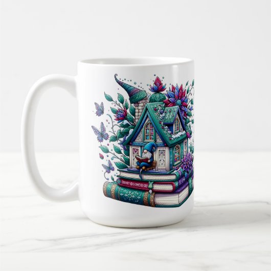 本を持つノーム コーヒーマグカップ (左)