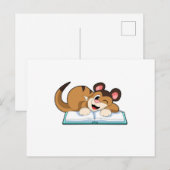 本を持つミーアキャット ポストカード (正面/裏面)