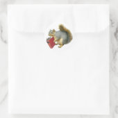 本を持つリス ラウンドシール (バッグ)