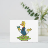 本を持つ先生としてのあひる ポストカード (スタンド正面)