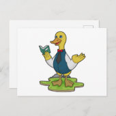 本を持つ先生としてのあひる ポストカード (正面/裏面)