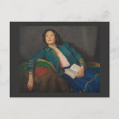 本を持つ女性 ポストカード (正面)