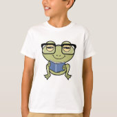 本を持つ学生のカエル Tシャツ (正面)