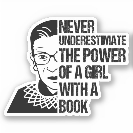 本を持つ少女の力を決して過小評価しない シール (正面)