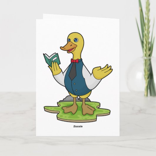 本を持つ教師としてのあひる カード (裏面)