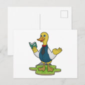 本を持つ教師としてのあひる ポストカード (正面/裏面)