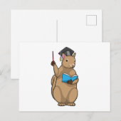 本を持つ教師としての squirrel ポストカード (正面/裏面)
