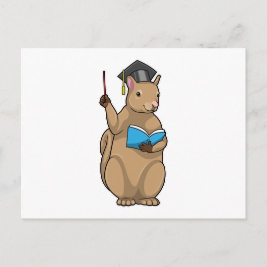 本を持つ教師としての squirrel ポストカード (正面)