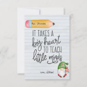 本を持つ教師感謝のノーム サンキューカード (正面)