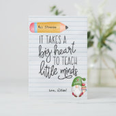 本を持つ教師感謝のノーム サンキューカード (スタンド正面)