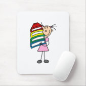 本を持つ棒の女の子 マウスパッド (マウス)