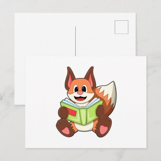 本を持つ狐 ポストカード (正面/裏面)