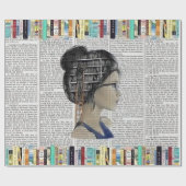 本を書く女の子への文芸贈与 ラッピングペーパー (フラット)