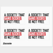 本を禁止する社会は自由ではない 長方形シール (シート)