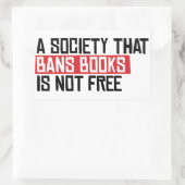 本を禁止する社会は自由ではない 長方形シール (バッグ)