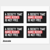 本を禁止する社会は自由ではない 長方形シール (シート)