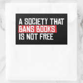 本を禁止する社会は自由ではない 長方形シール (バッグ)